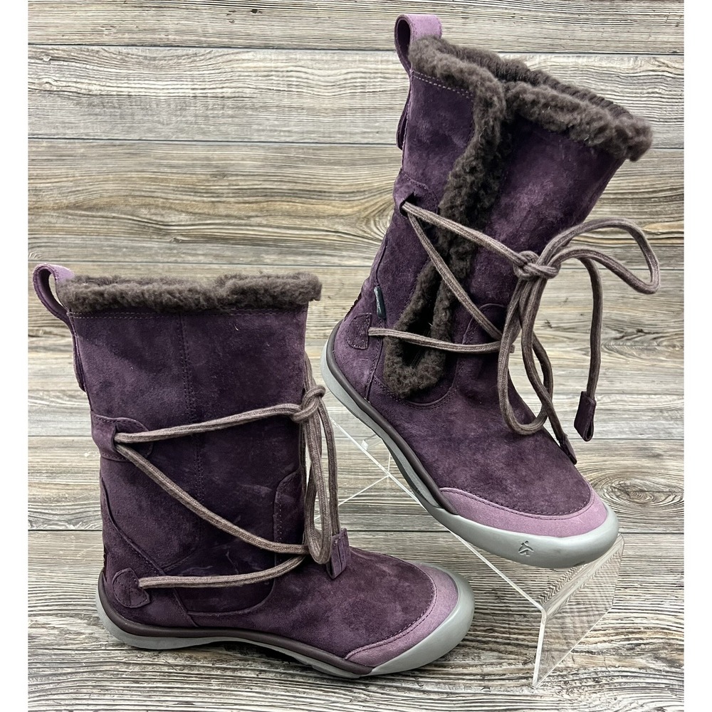 Cushe IT Boot Cuff UW00312 Womens 7 Purple Suede Waterproof Boots Boho Cabincore